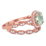 Two Piece Round Natural Stone Ring