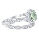 Two Piece Round Natural Stone Ring