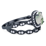 Two Piece Round Natural Stone Ring