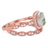 Two Piece Round Natural Stone Ring
