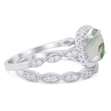 Two Piece Round Natural Stone Ring
