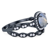 Two Piece Round Natural Stone Ring
