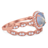 Two Piece Round Natural Stone Ring