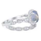 Two Piece Round Natural Stone Ring