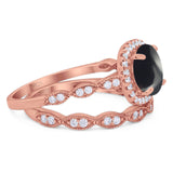 Two Piece Round Natural Stone Ring