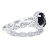 Two Piece Round Natural Stone Ring