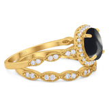 Two Piece Round Natural Stone Ring