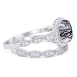 Two Piece Round Natural Stone Ring