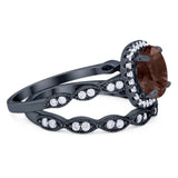 Two Piece Round Natural Stone Ring