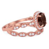 Two Piece Round Natural Stone Ring