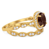 Two Piece Round Natural Stone Ring