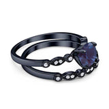 Two Piece Round Natural Stone Ring