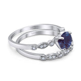Two Piece Round Natural Stone Ring