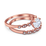 Two Piece Round Natural Stone Ring