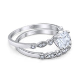 Two Piece Round Natural Stone Ring