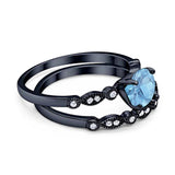Two Piece Round Natural Stone Ring
