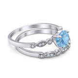 Two Piece Round Natural Stone Ring