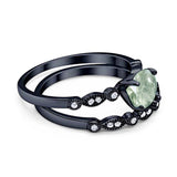 Two Piece Round Natural Stone Ring