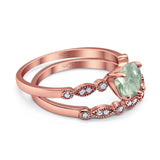 Two Piece Round Natural Stone Ring