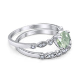Two Piece Round Natural Stone Ring