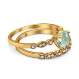 Two Piece Round Natural Stone Ring