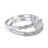 Two Piece Round Natural Stone Ring