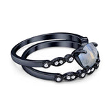 Two Piece Round Natural Stone Ring