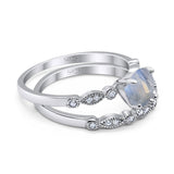 Two Piece Round Natural Stone Ring