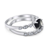 Two Piece Round Natural Stone Ring