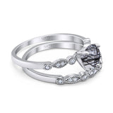 Two Piece Round Natural Stone Ring