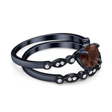 Two Piece Round Natural Stone Ring