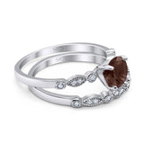 Two Piece Round Natural Stone Ring