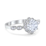 Art Deco Halo Floral Ring