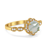 Art Deco Halo Floral Ring