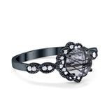 Art Deco Halo Floral Ring