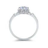 Floral Accent Round Natural Stone Ring