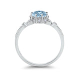 Floral Accent Round Natural Stone Ring