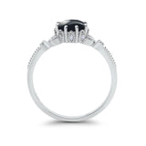 Floral Accent Round Natural Stone Ring