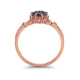 Floral Accent Round Natural Stone Ring