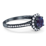 Art Deco Round Natural Stone Wedding Ring