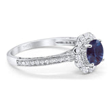 Art Deco Round Natural Stone Wedding Ring