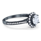 Art Deco Round Natural Stone Wedding Ring