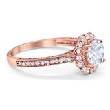 Art Deco Round Natural Stone Wedding Ring