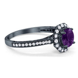 Art Deco Round Natural Stone Wedding Ring