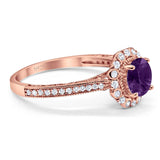 Art Deco Round Natural Stone Wedding Ring