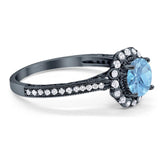 Art Deco Round Natural Stone Wedding Ring