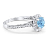 Art Deco Round Natural Stone Wedding Ring