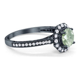 Art Deco Round Natural Stone Wedding Ring