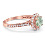 Art Deco Round Natural Stone Wedding Ring
