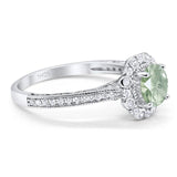 Art Deco Round Natural Stone Wedding Ring